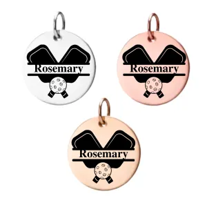 Personalized Pickleball Engraved Charm