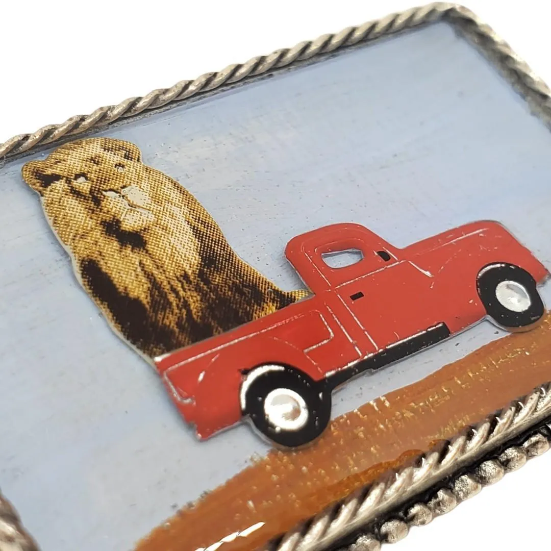 Pin - Lion in a Red Truck by XV Studios