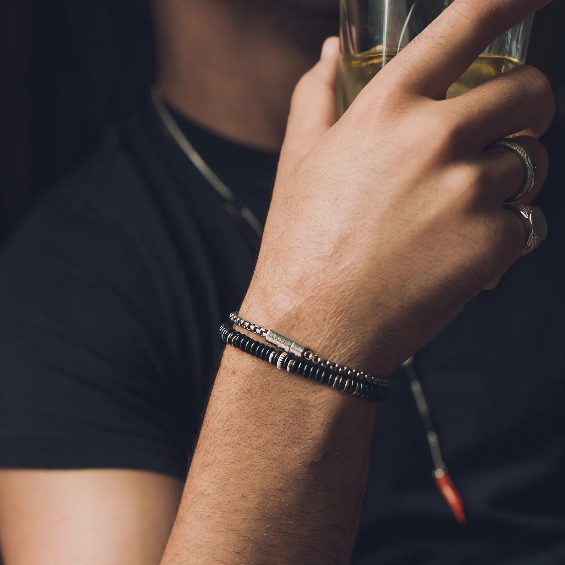 Pop Sleek Box Chain Bracelet In Rhodium Plated Silver