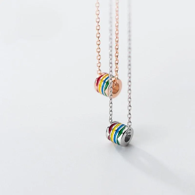 Rainbow Love Minimal Necklace