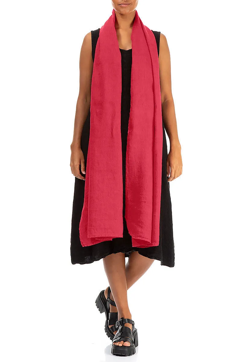 Raspberry Soft Gauze Linen Scarf