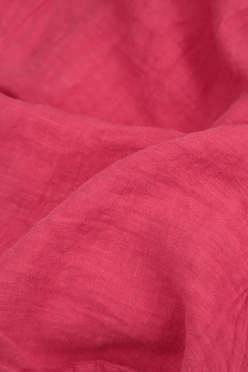 Raspberry Soft Gauze Linen Scarf