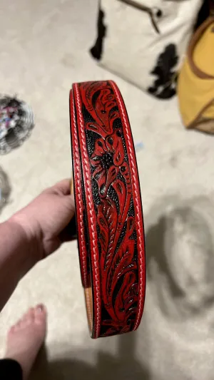 RED and Black American Darling Western Buckle Belt XL/40