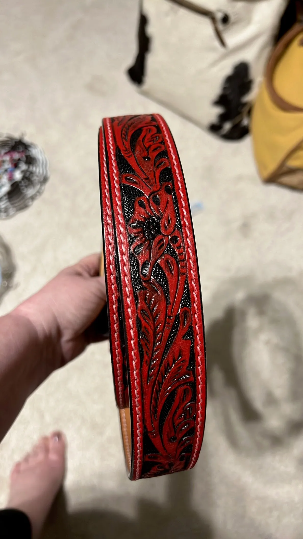 RED and Black American Darling Western Buckle Belt XL/40