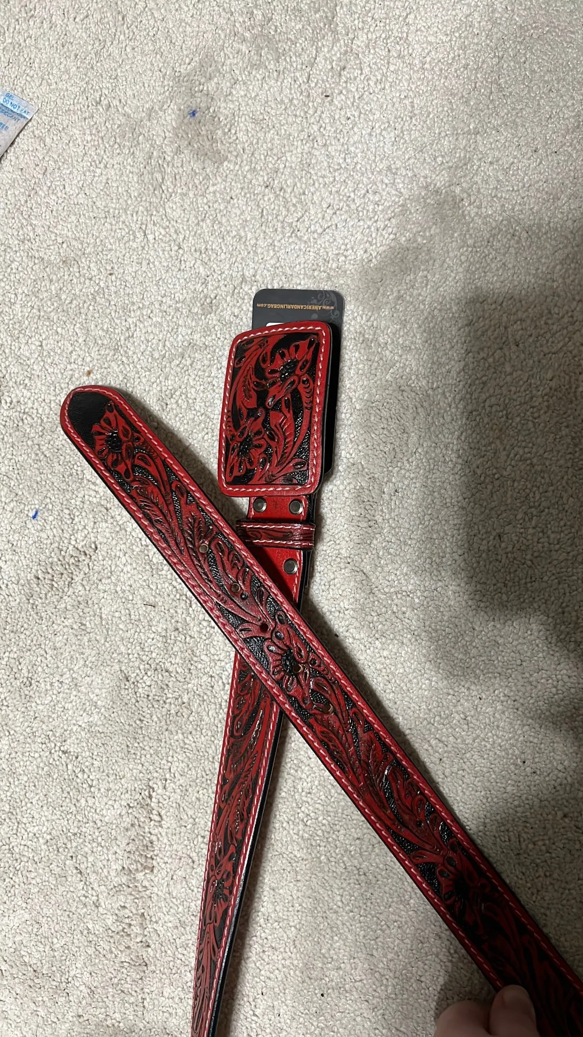 RED and Black American Darling Western Buckle Belt XL/40