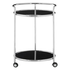 Round Silver Finish Trolley