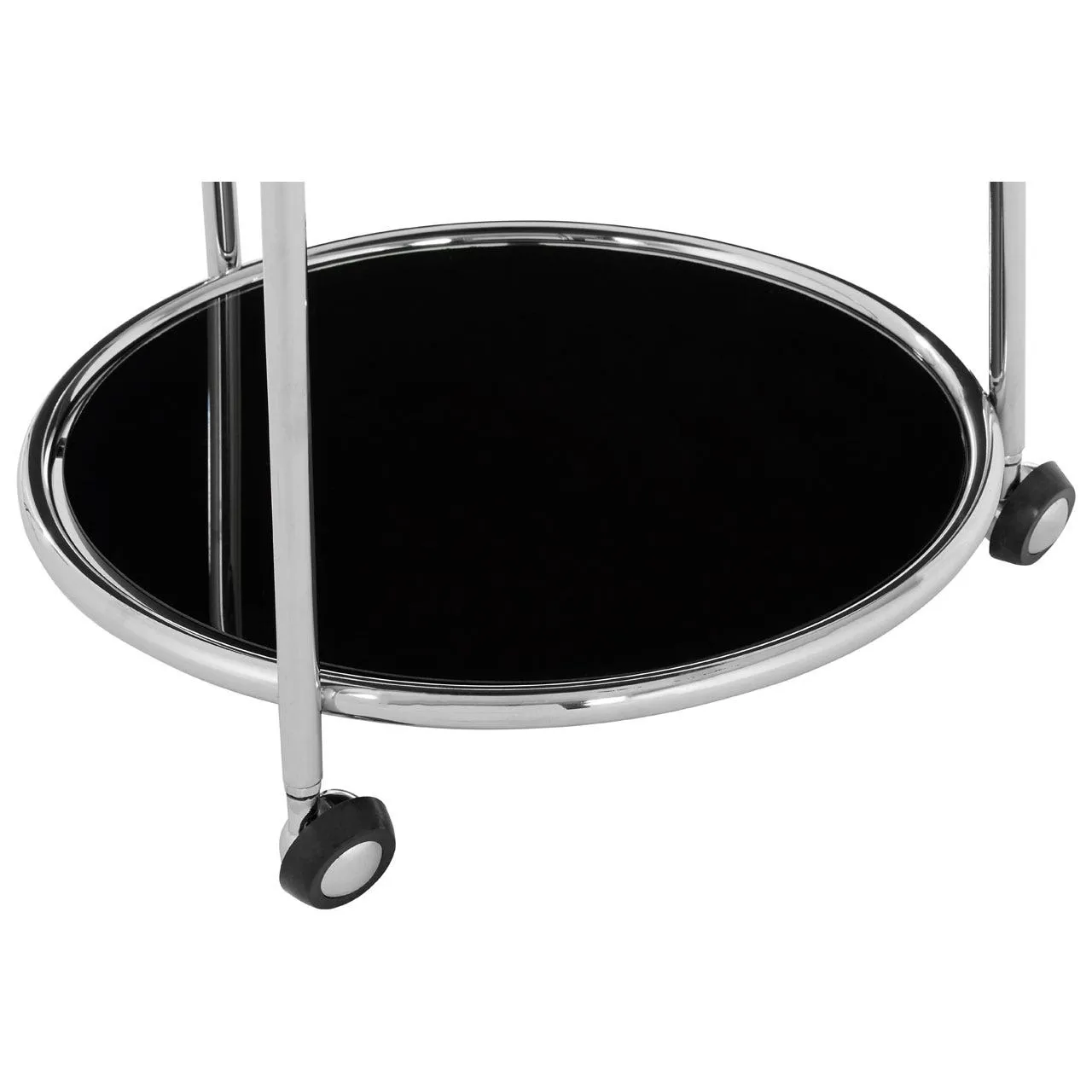 Round Silver Finish Trolley