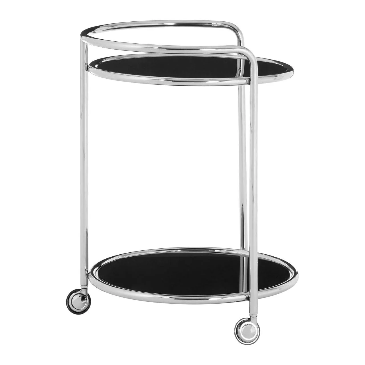 Round Silver Finish Trolley