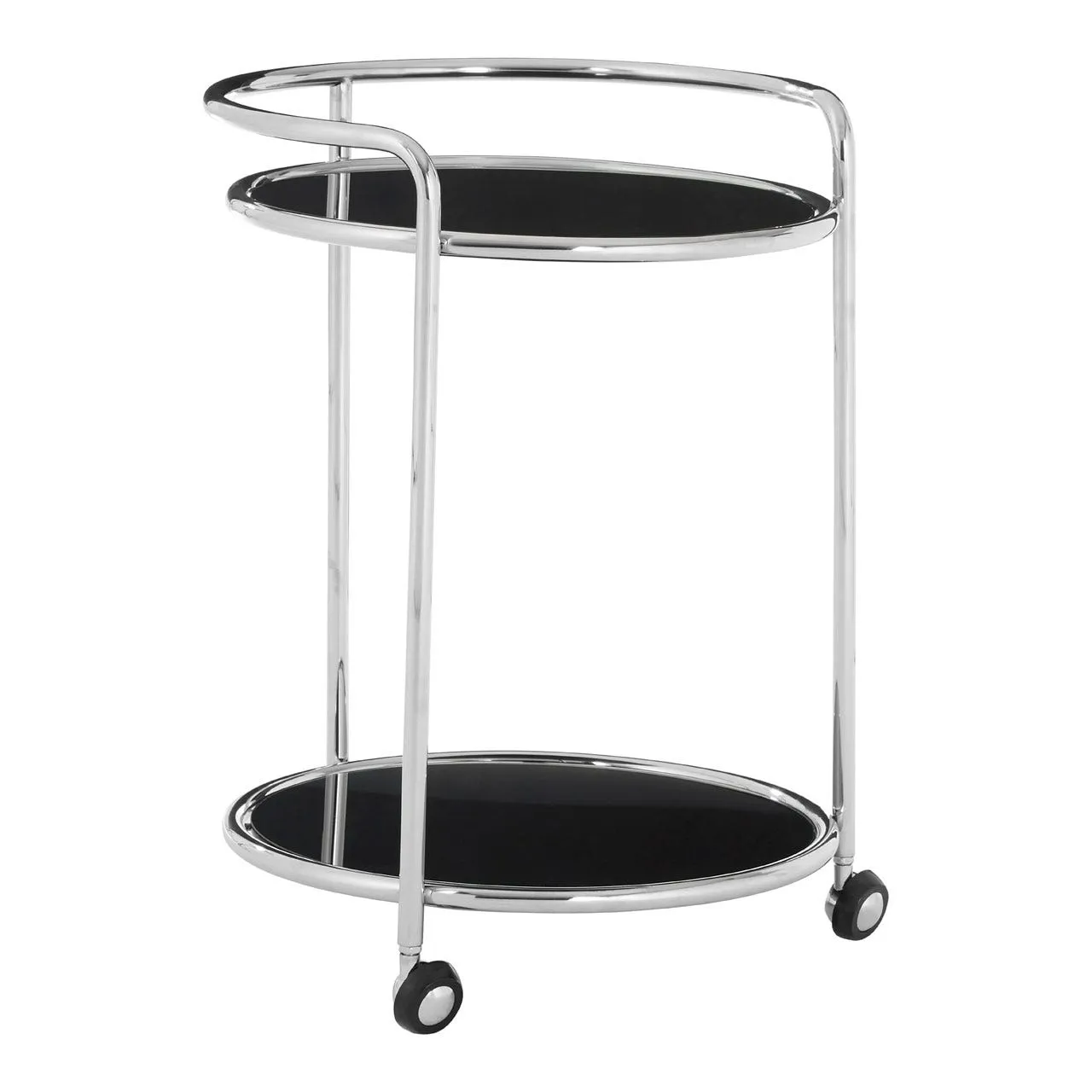 Round Silver Finish Trolley