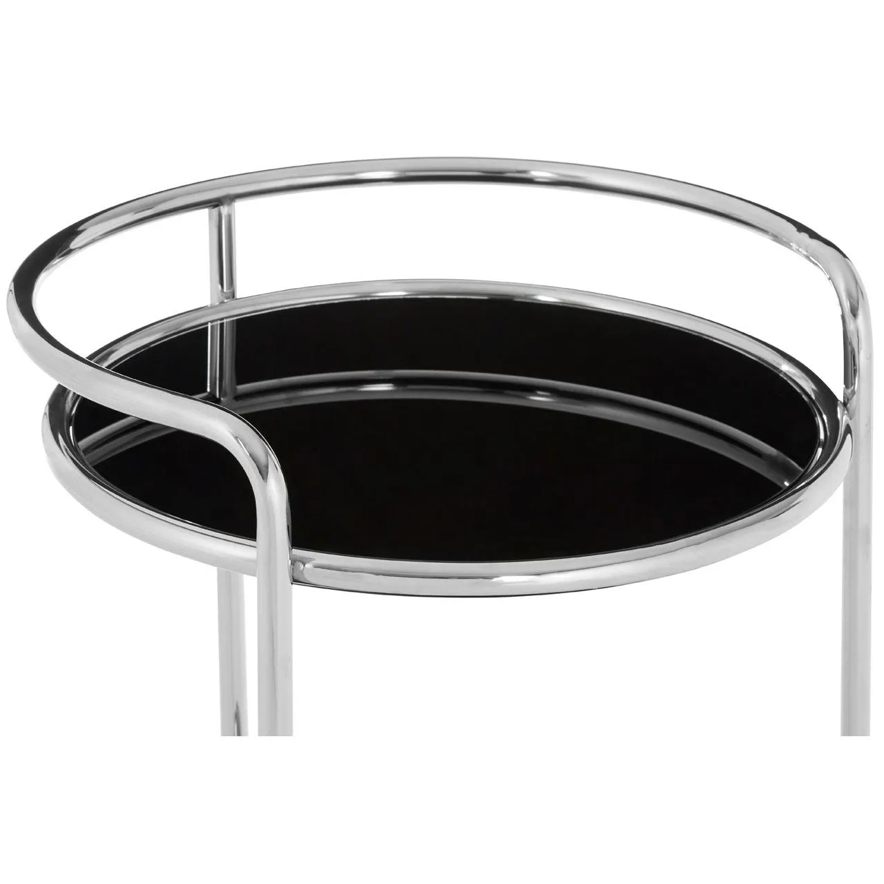 Round Silver Finish Trolley