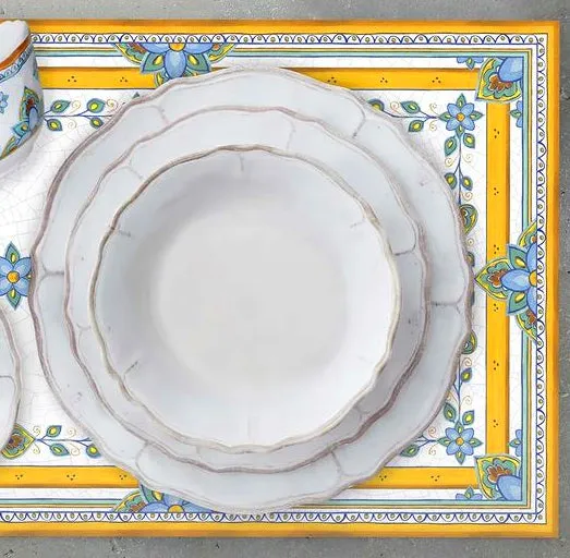 Rustic Beach Cottage Antique White Melamine Dinnerware