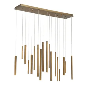 Santana 42 in. Linear LED Chandelier Brass Finish