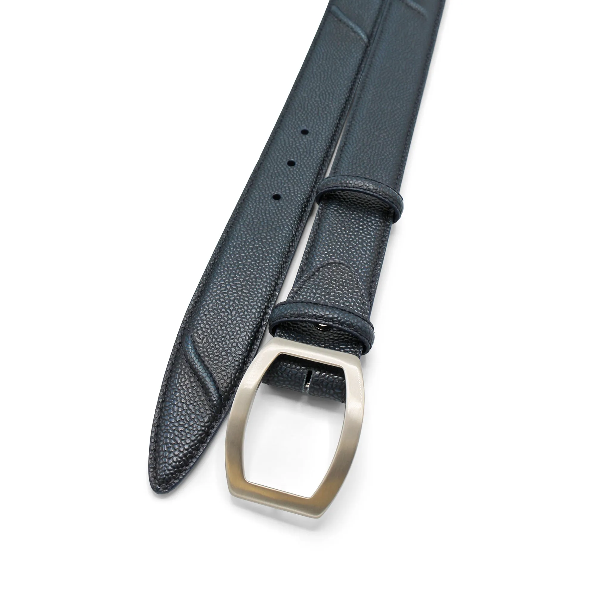 Scotch Grain Burnished Indigo Hancock Plate Belt