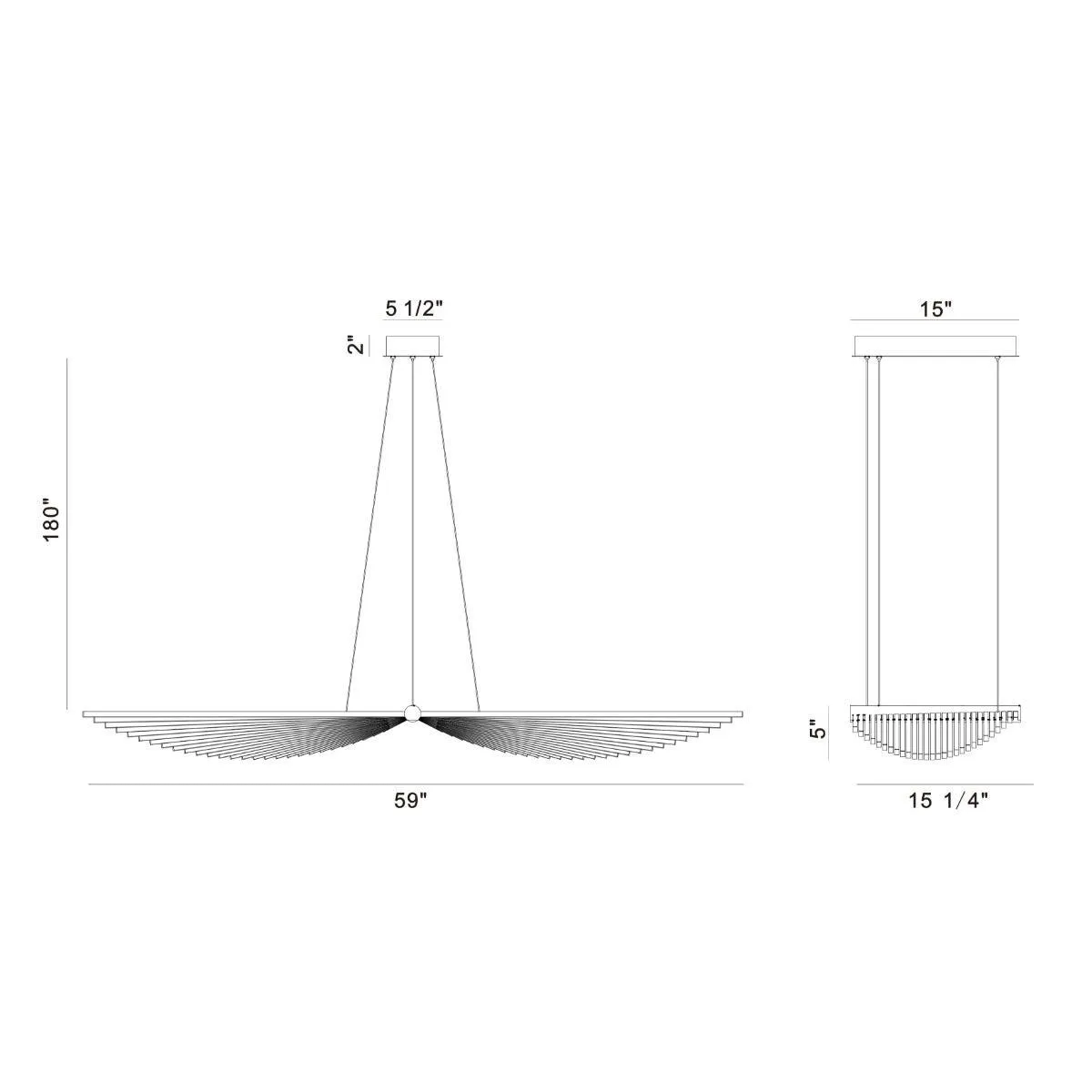 Seraph 59 in. LED Chandelier white Finish