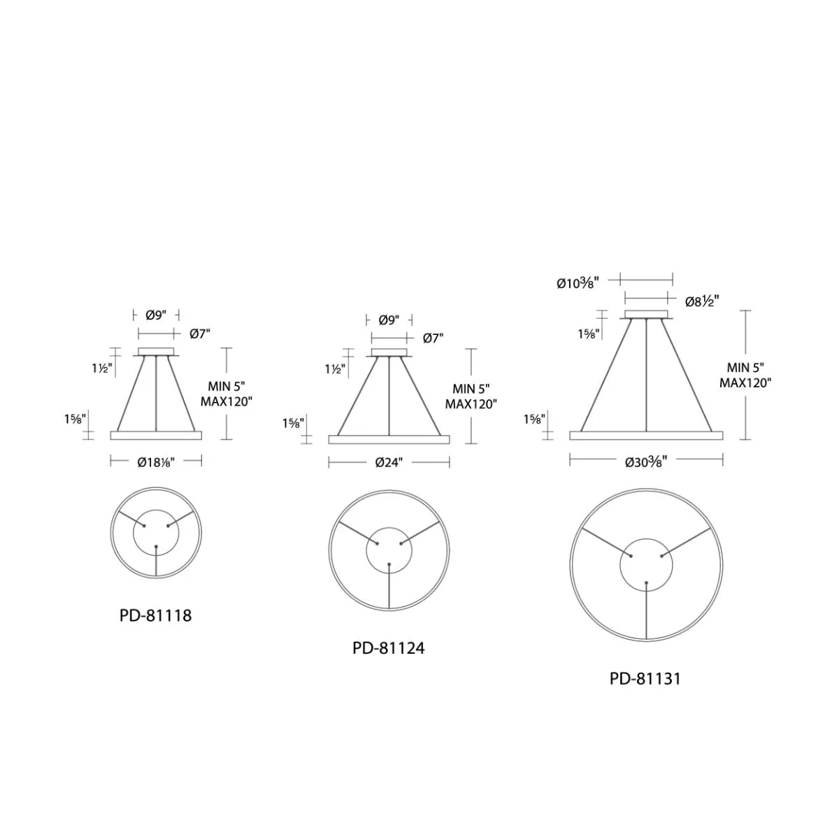 Sirius 31 in. LED Pendant Light Aluminum Finish