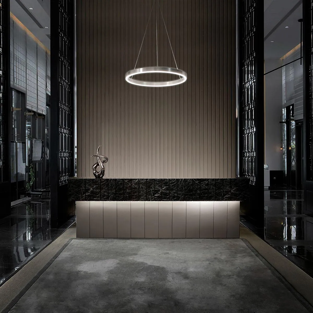 Sirius 31 in. LED Pendant Light Aluminum Finish