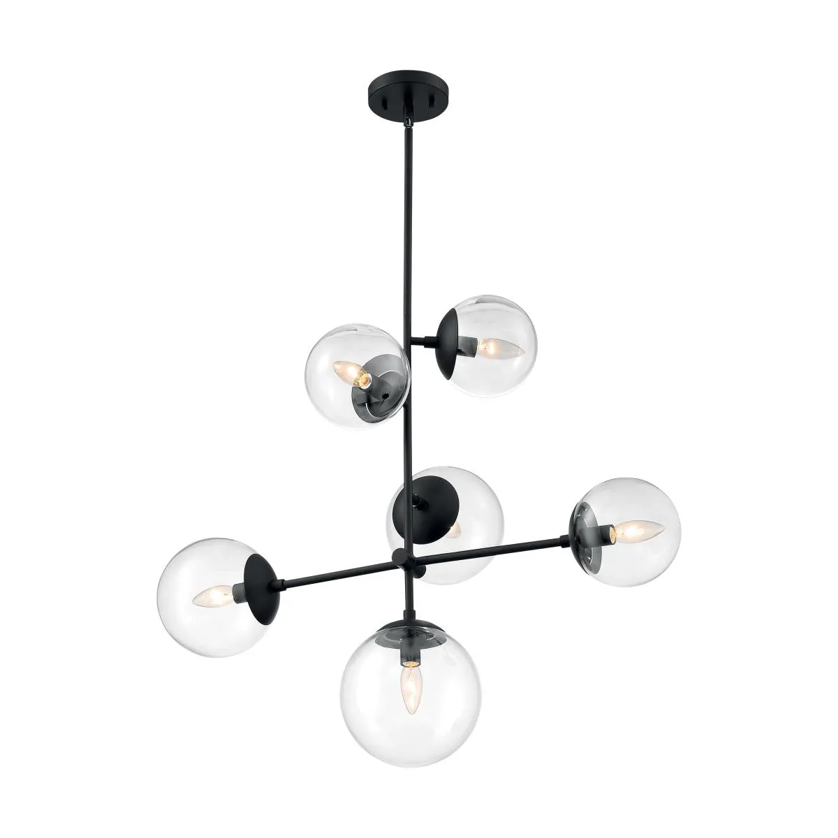 Sky 31 in. 6 Lights Pendant Light Black Finish