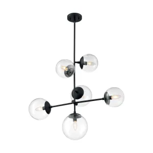 Sky 31 in. 6 Lights Pendant Light Black Finish