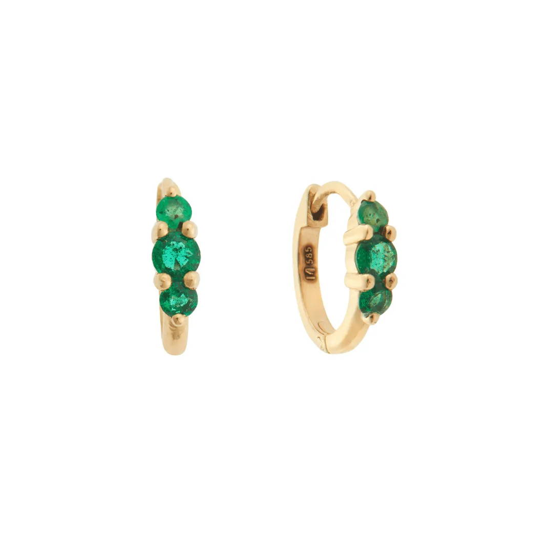 Small Oval Hoops 3 Emerald Rivulet
