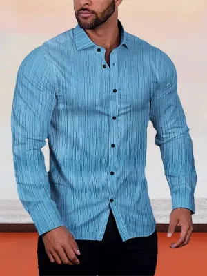 Solid Wave Texture Linen Shirt