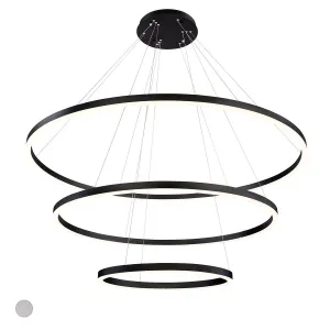 Spunto 61 in. 3-tier LED Chandelier Black Finish