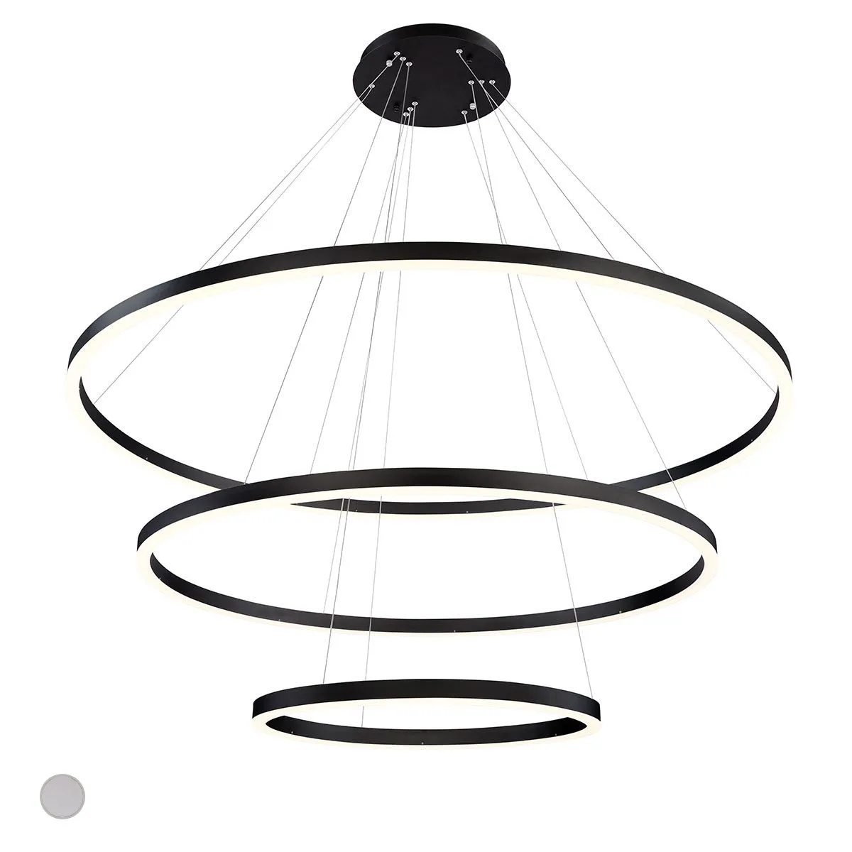 Spunto 61 in. 3-tier LED Chandelier Black Finish