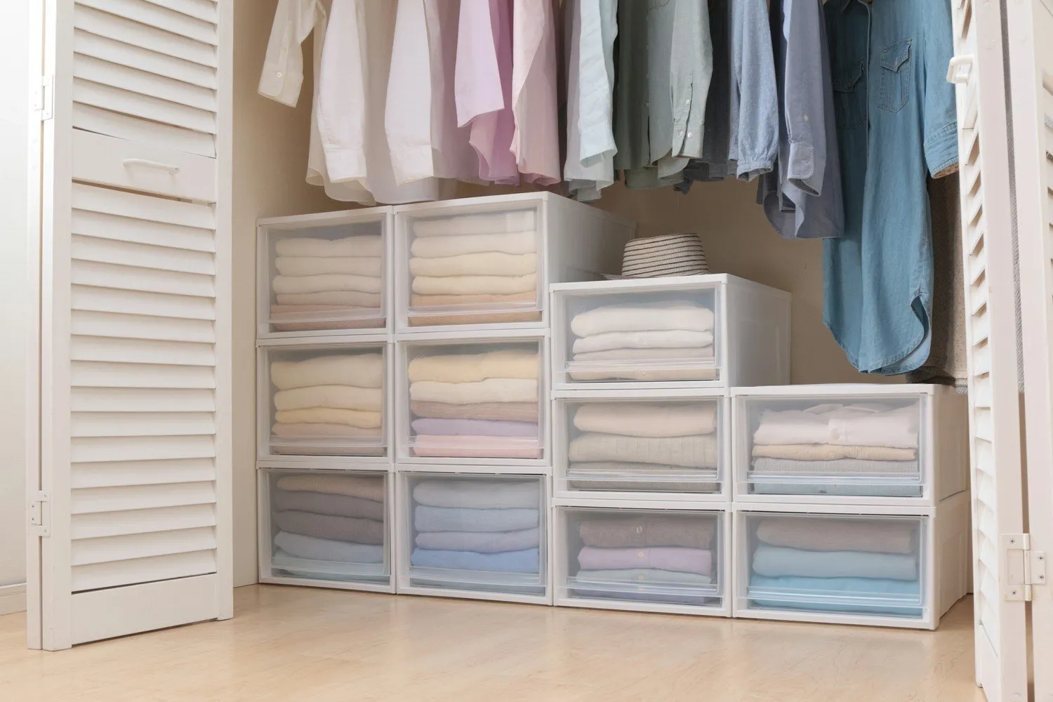 Stacking Storage with Drawer - 43.4 QT