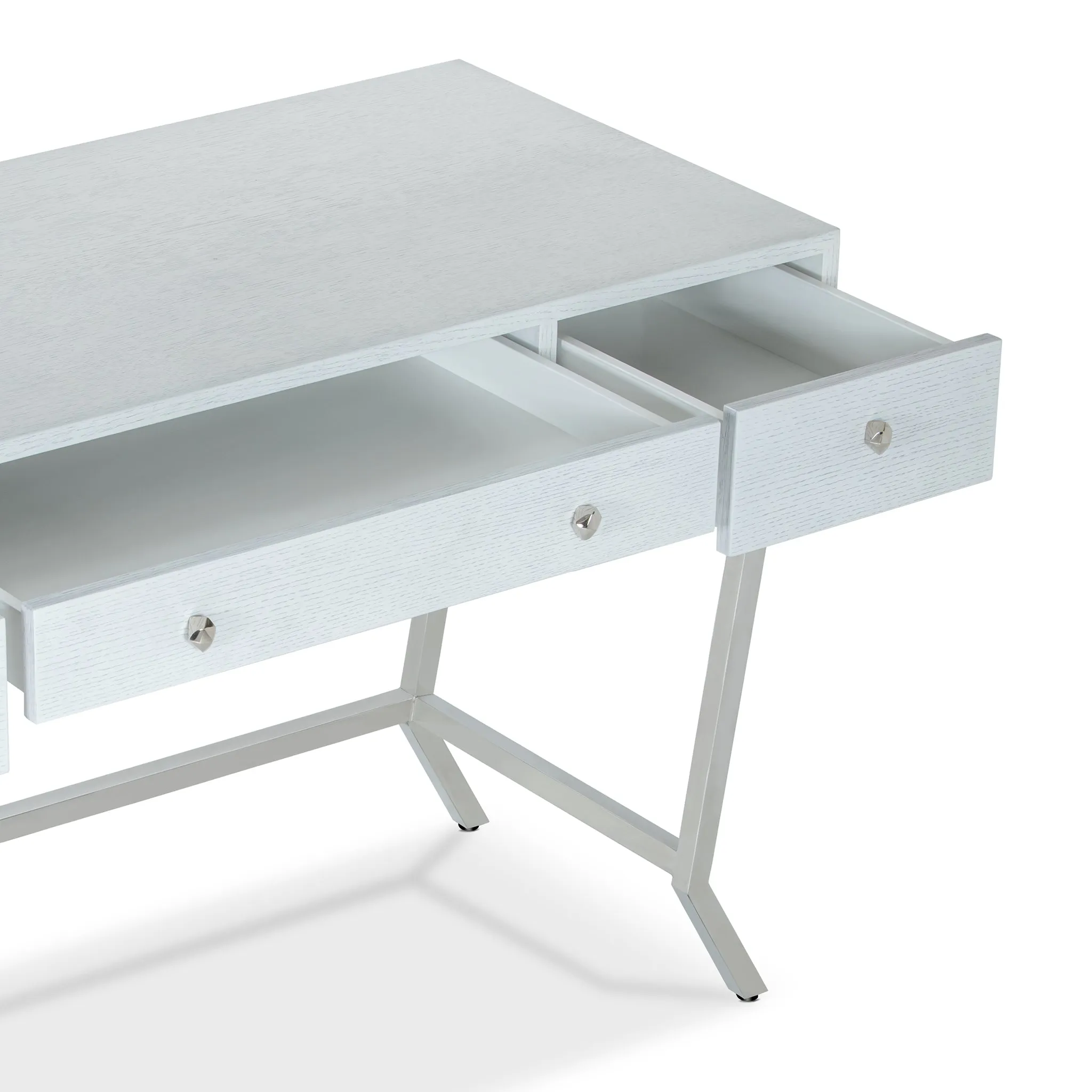 SUNBURST SILVER WHITE STUDY DESK