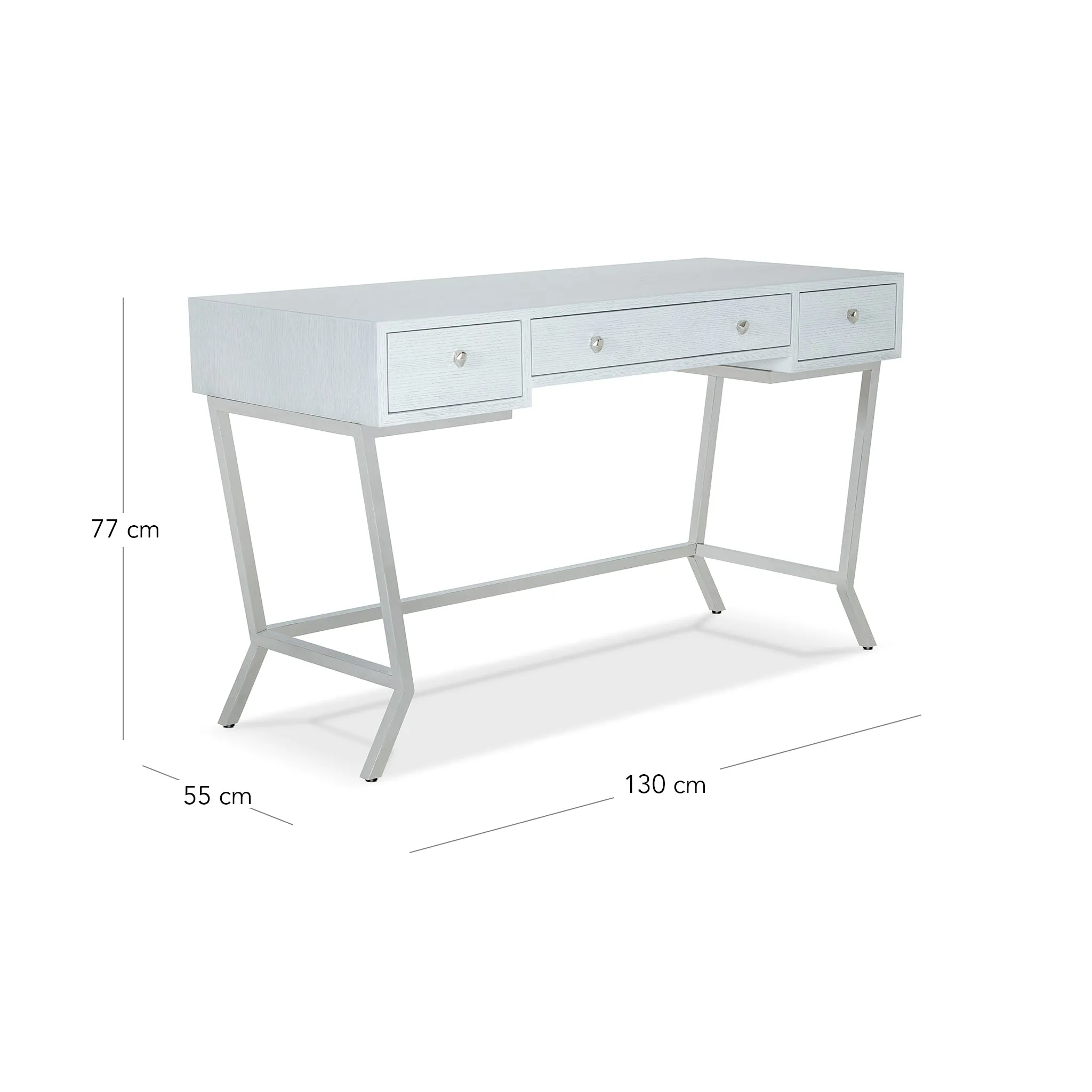 SUNBURST SILVER WHITE STUDY DESK