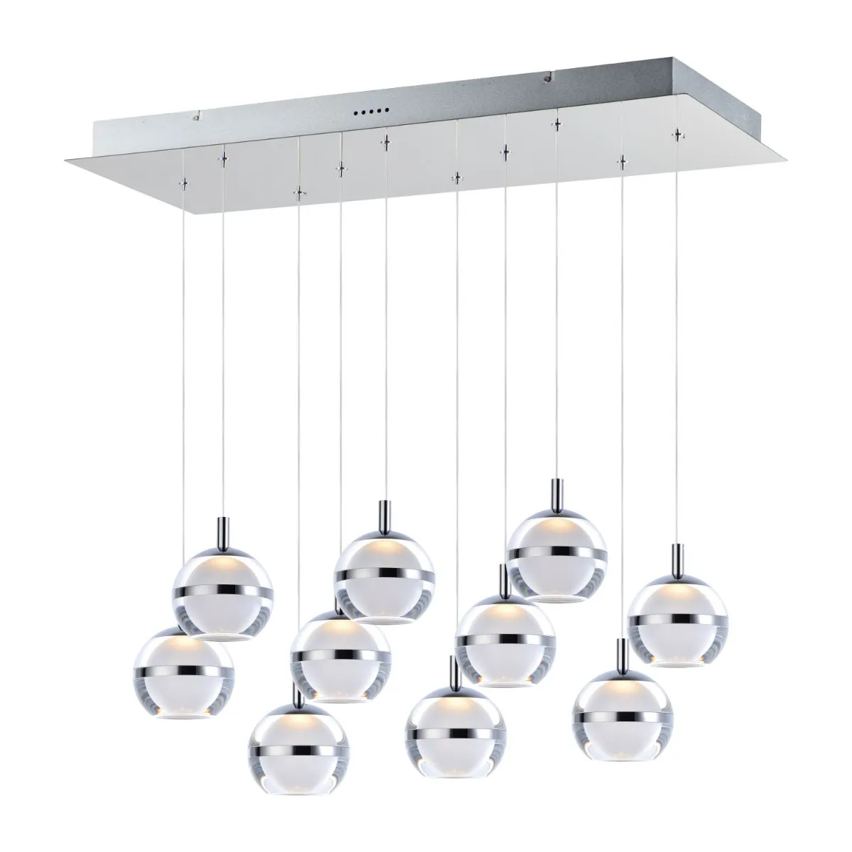 Swank 31 in. 10 Lights LED Pendant Light Chrome finish