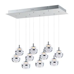 Swank 31 in. 10 Lights LED Pendant Light Chrome finish