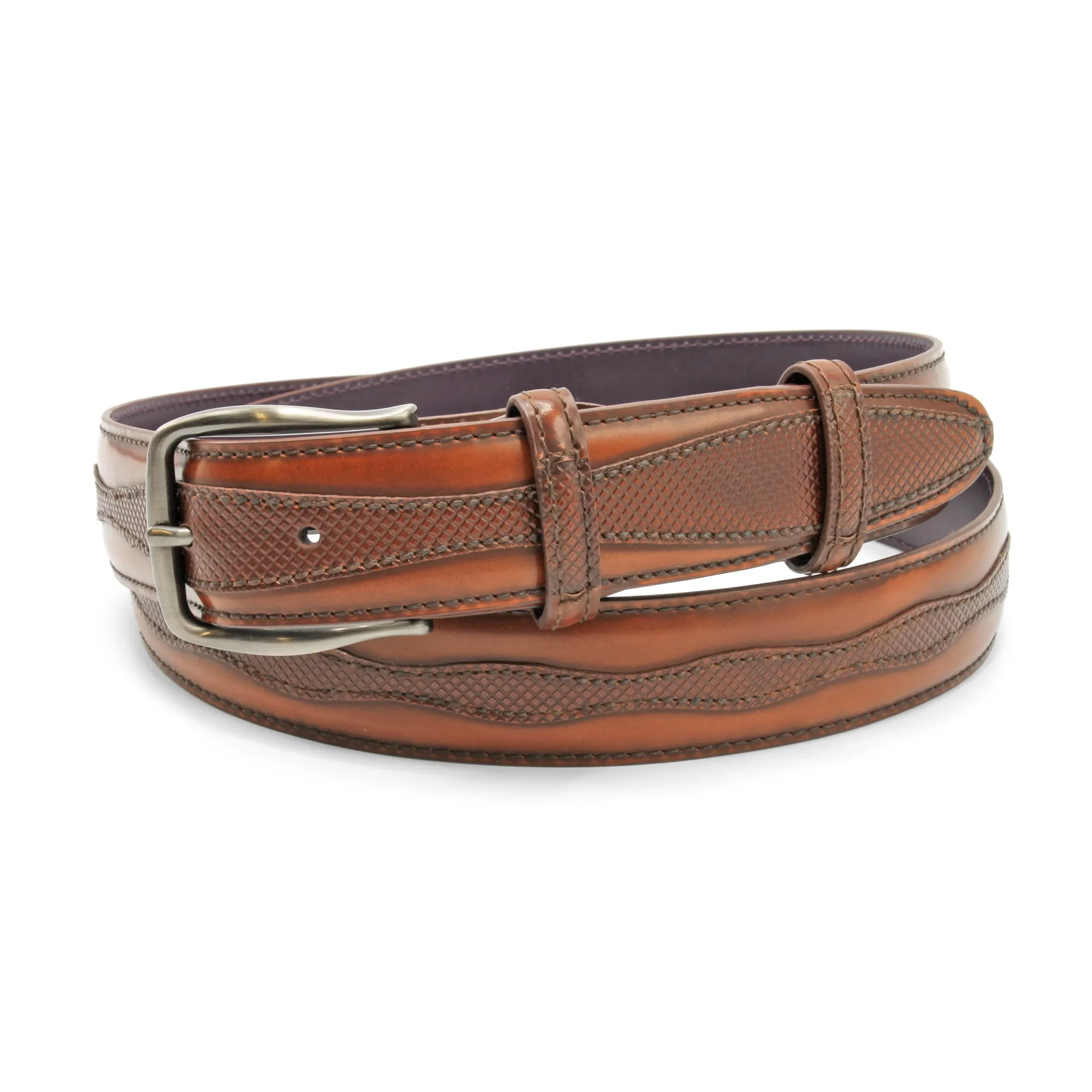 Tan Jolson Layered Cordovan Effect Belt