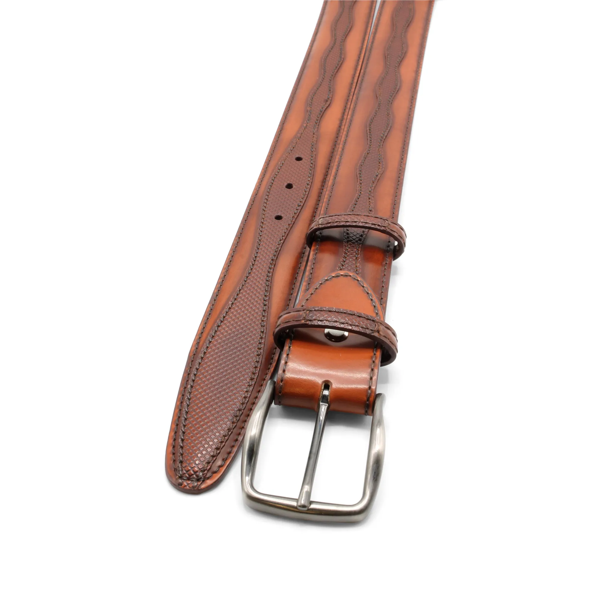 Tan Jolson Layered Cordovan Effect Belt