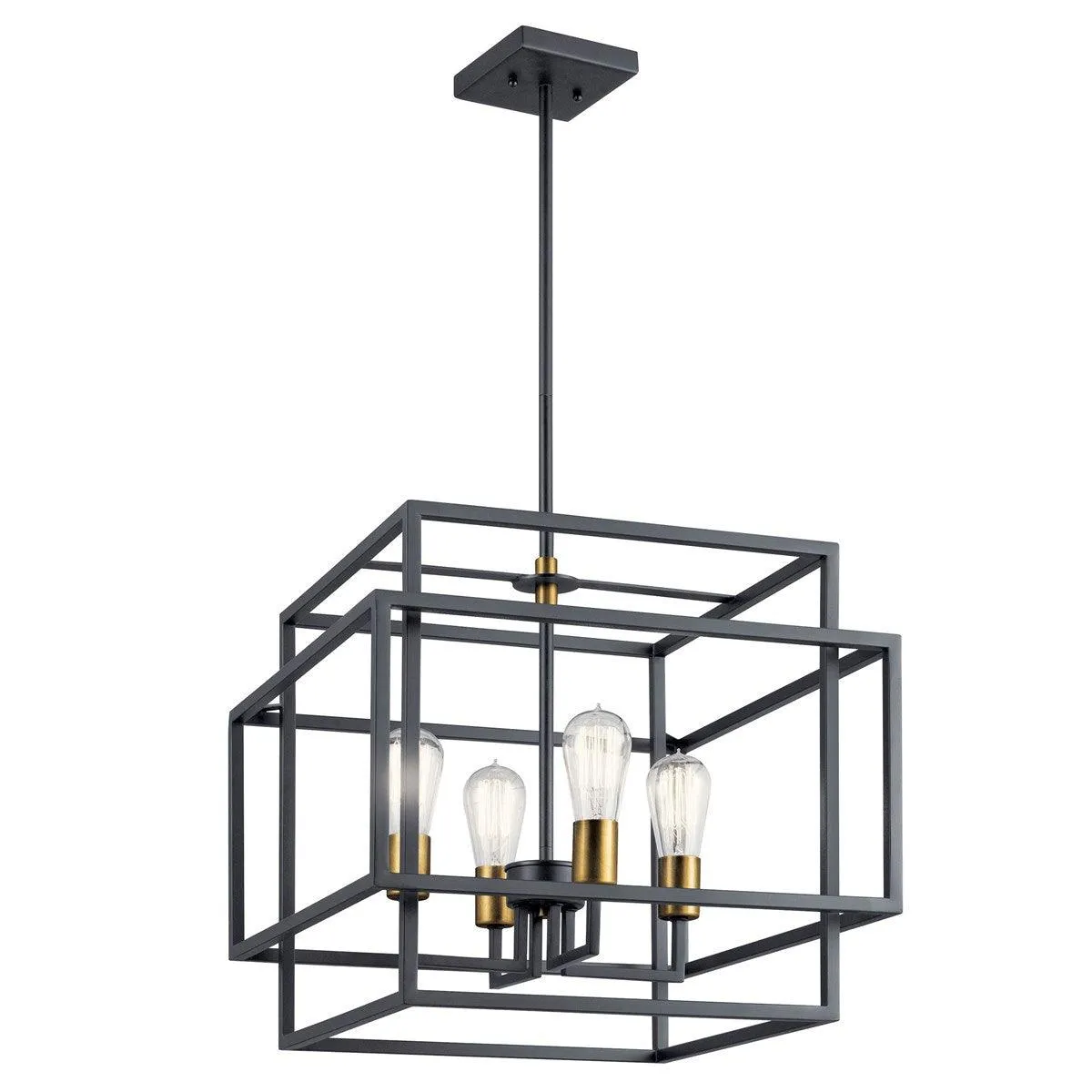 Taubert 18 in. 4 Lights Pendant Light Black Finish