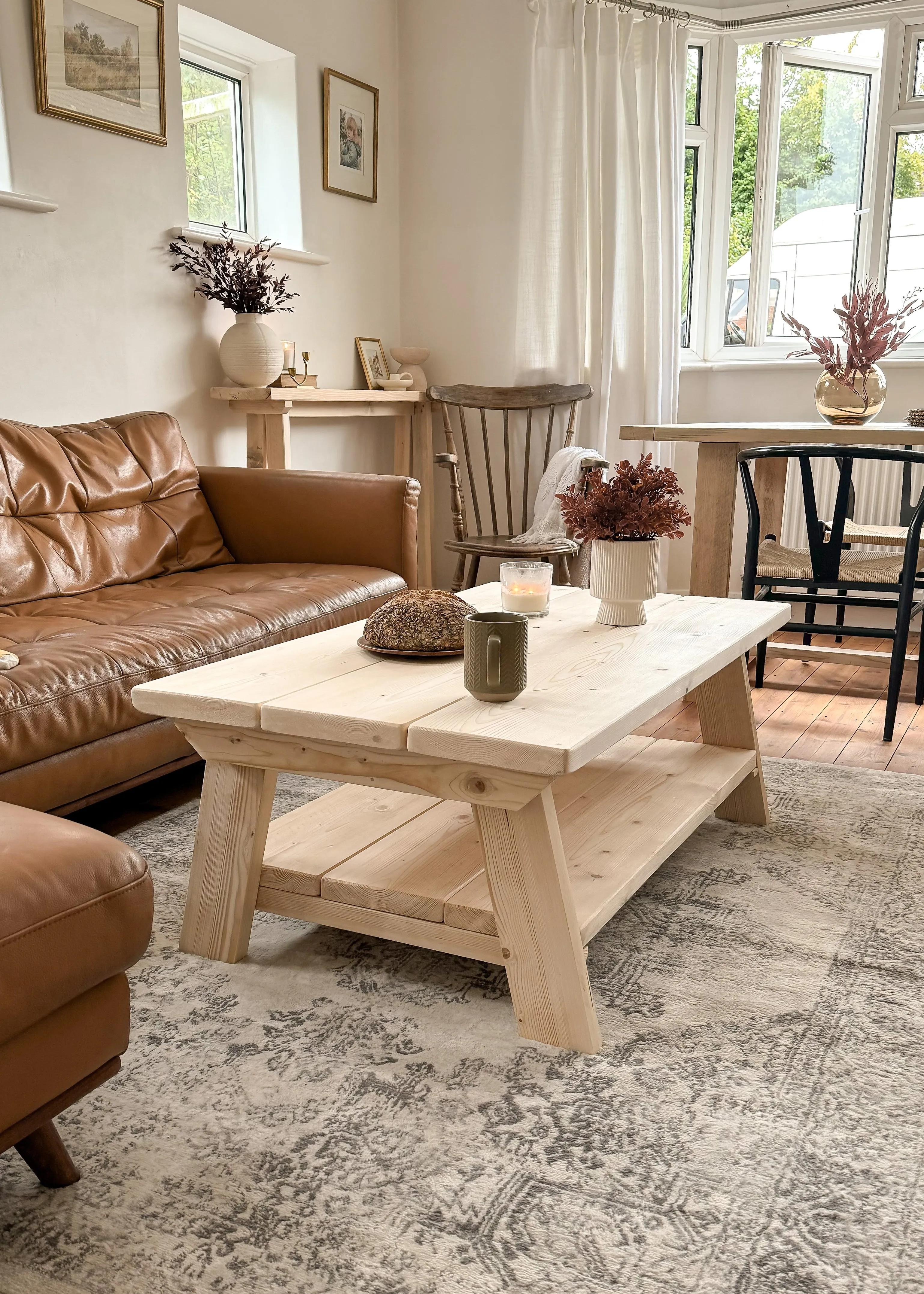 The Cotswold Coffee Table | Handmade Rustic Reclaimed Wood | Sizes 66cm - 120cm | Farmhouse Style