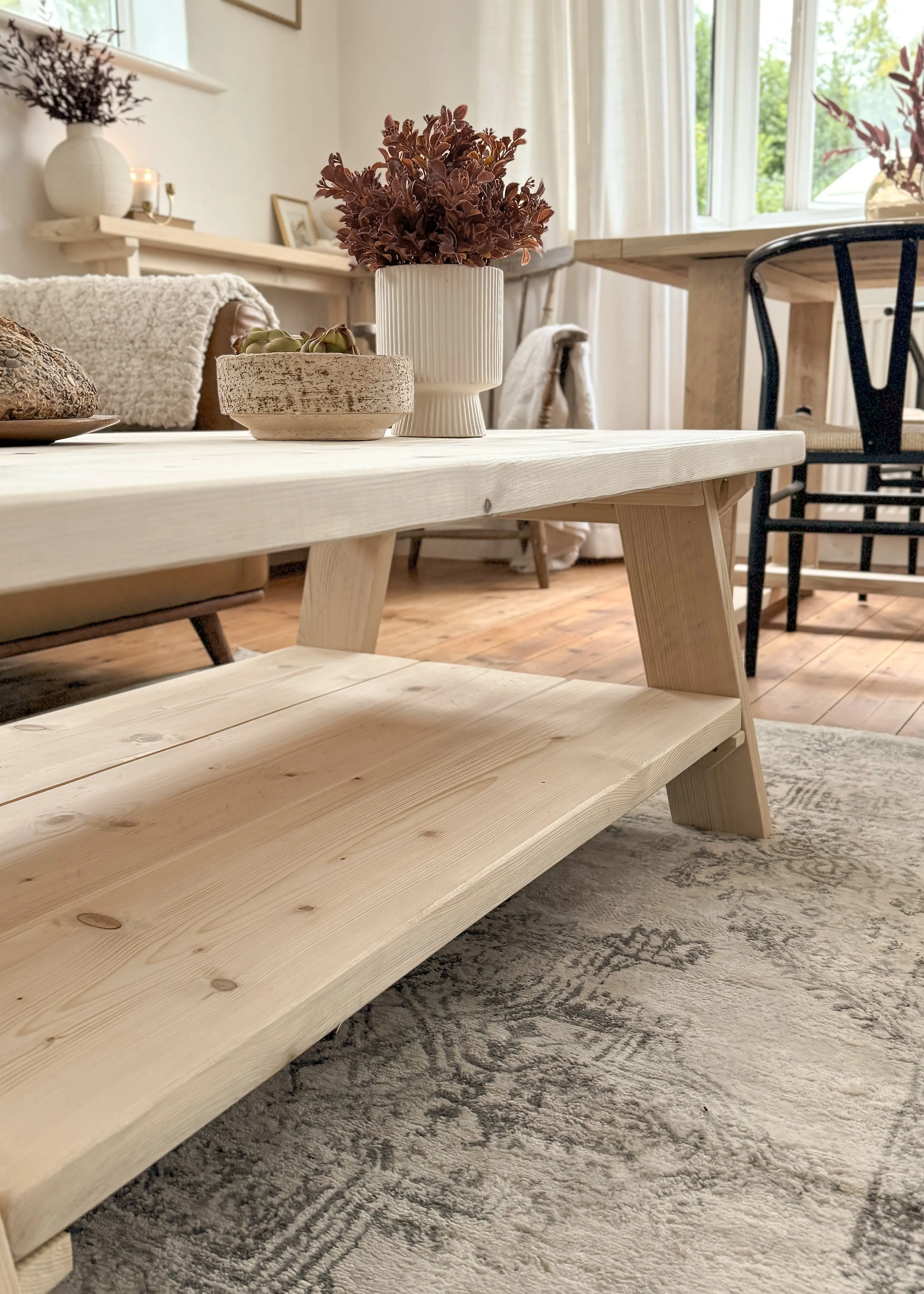 The Cotswold Coffee Table | Handmade Rustic Reclaimed Wood | Sizes 66cm - 120cm | Farmhouse Style