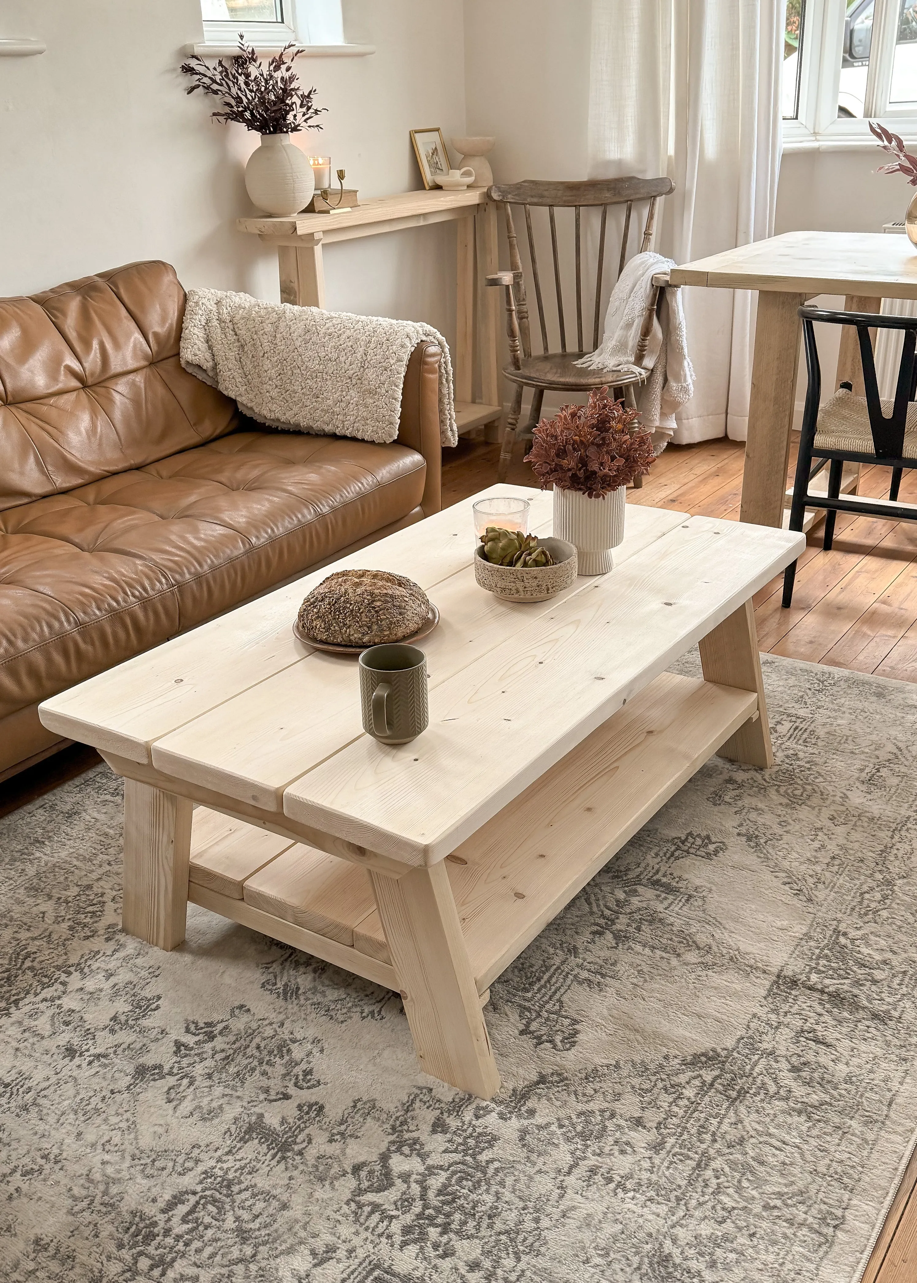 The Cotswold Coffee Table | Handmade Rustic Reclaimed Wood | Sizes 66cm - 120cm | Farmhouse Style