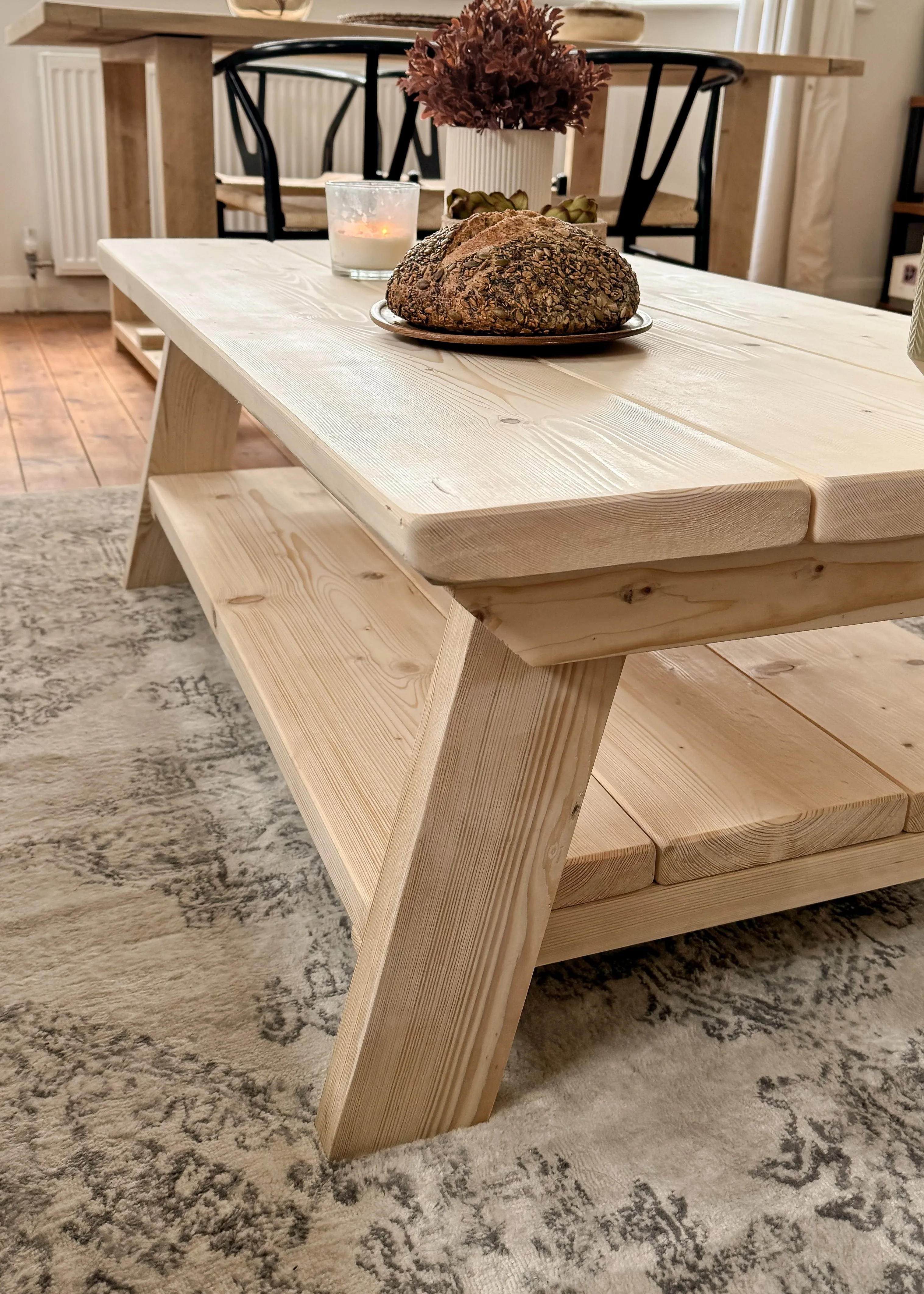 The Cotswold Coffee Table | Handmade Rustic Reclaimed Wood | Sizes 66cm - 120cm | Farmhouse Style