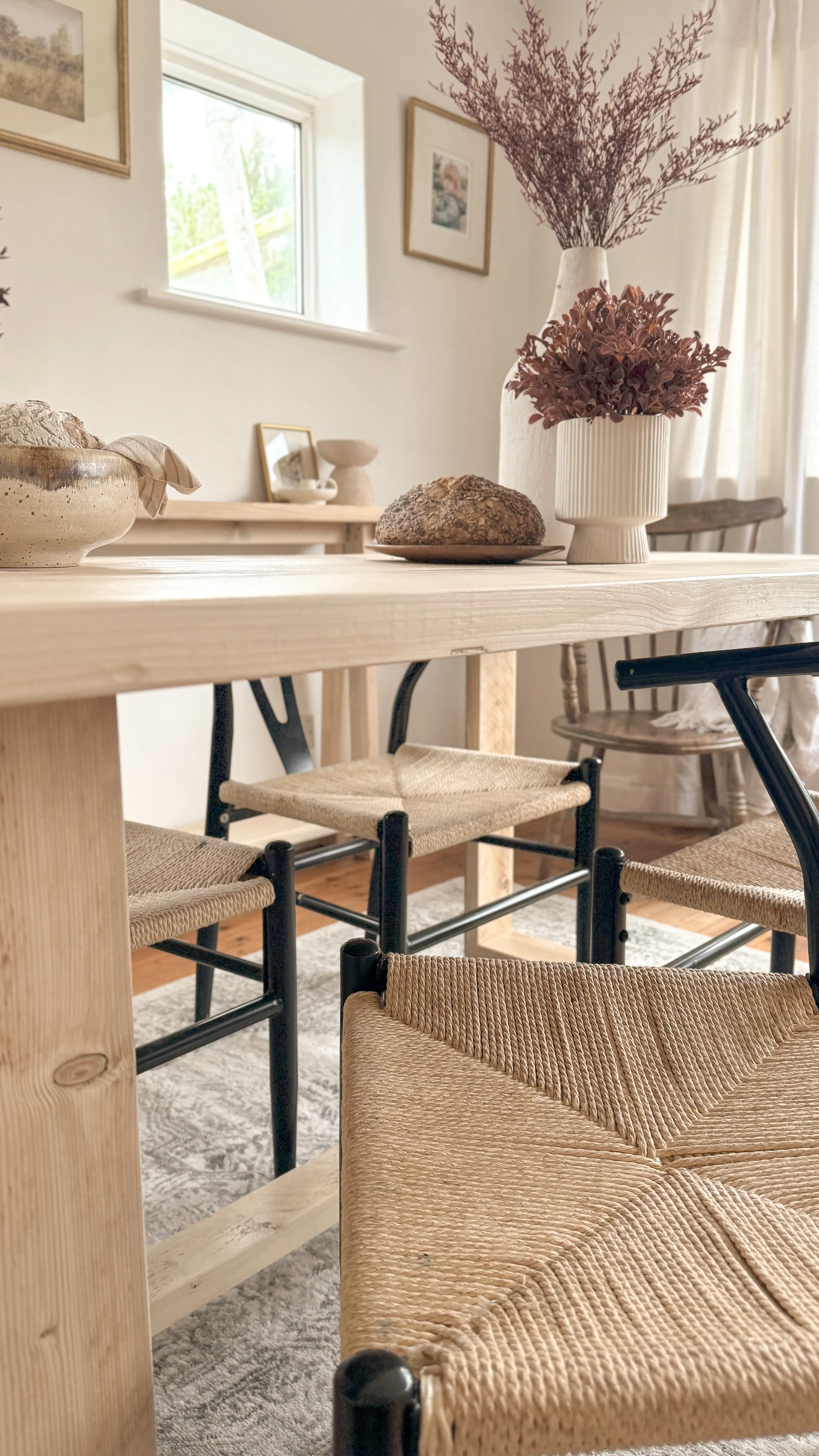 The Haven Dining Table | Handmade Rustic Reclaimed Wood | Sizes 100cm - 250cm | Farmhouse Refectory Style