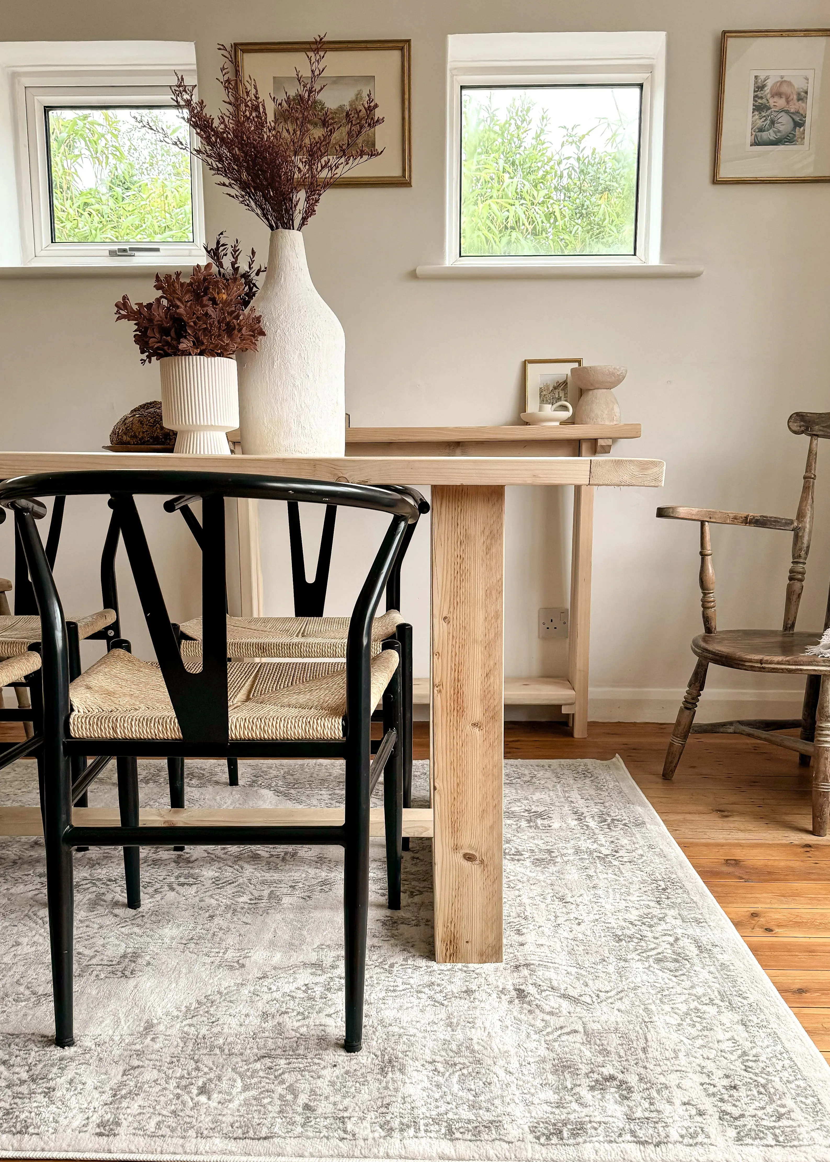 The Haven Dining Table | Handmade Rustic Reclaimed Wood | Sizes 100cm - 250cm | Farmhouse Refectory Style