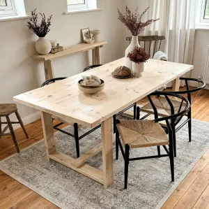 The Haven Dining Table | Handmade Rustic Reclaimed Wood | Sizes 100cm - 250cm | Farmhouse Refectory Style