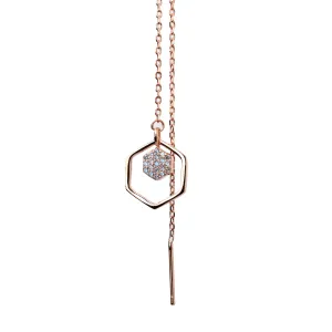 Threader Hexagon Earrings - Sale