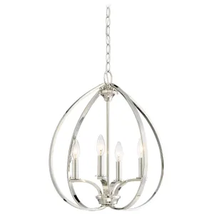Tilbury 19 in. 4 Lights Pendant Light Polished Nickel Finish