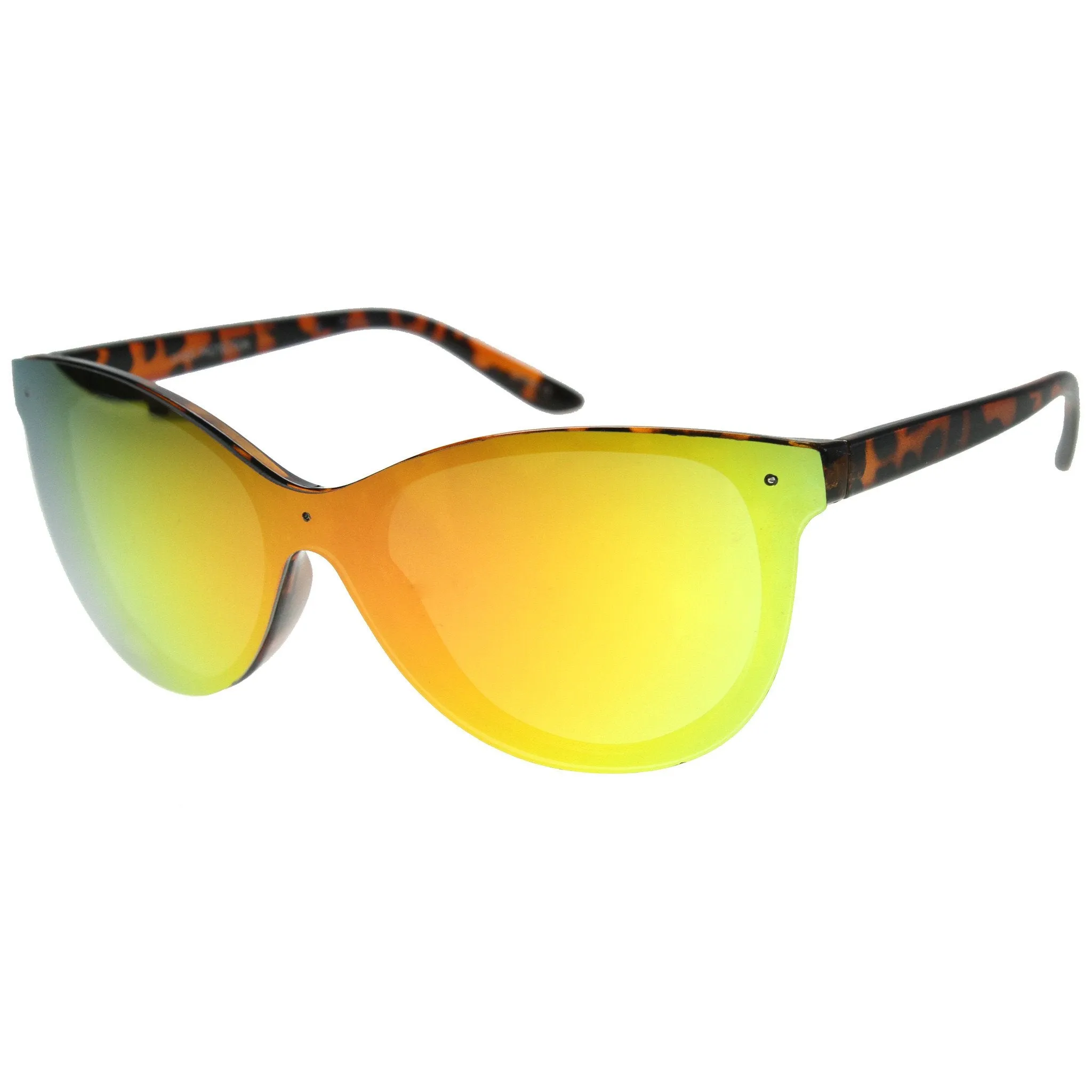 Ultra Futuristic Flat Shield Sunglasses With Mirror Lenses 9737