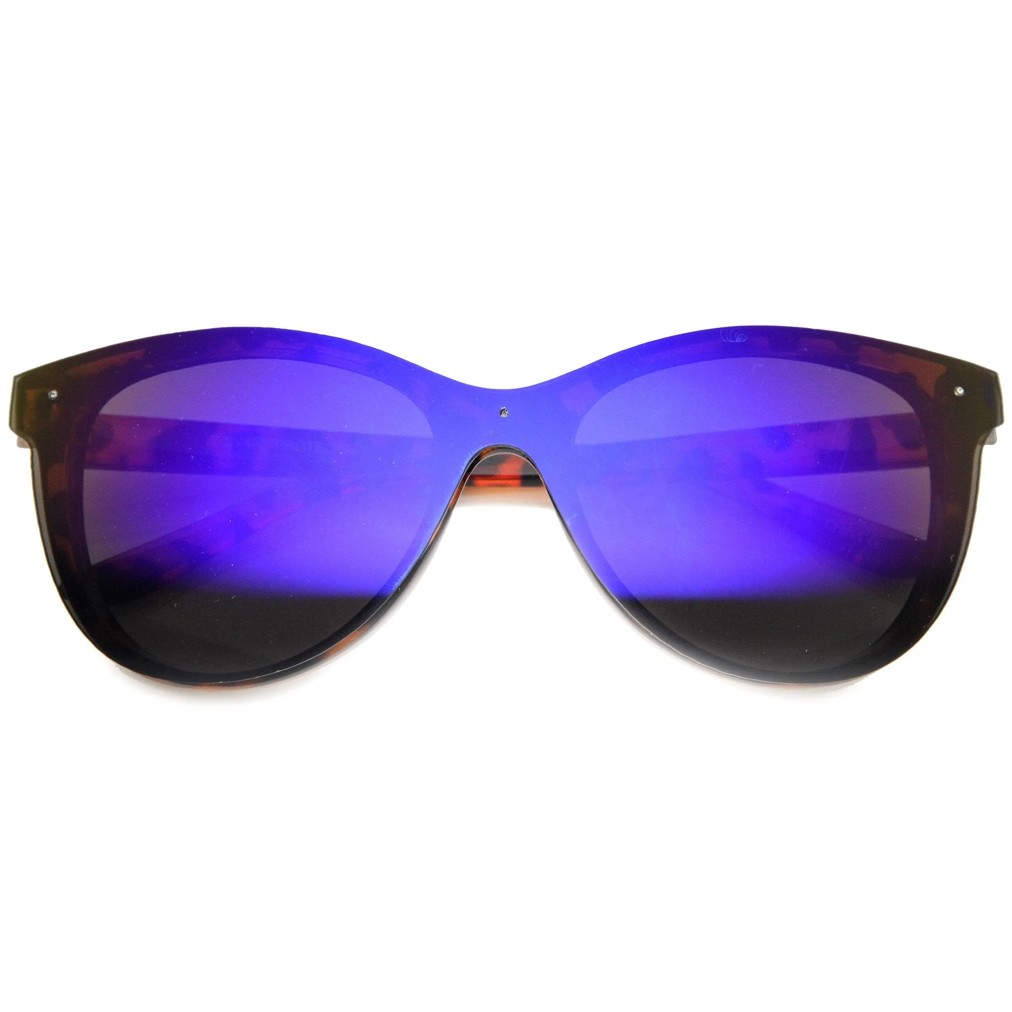 Ultra Futuristic Flat Shield Sunglasses With Mirror Lenses 9737