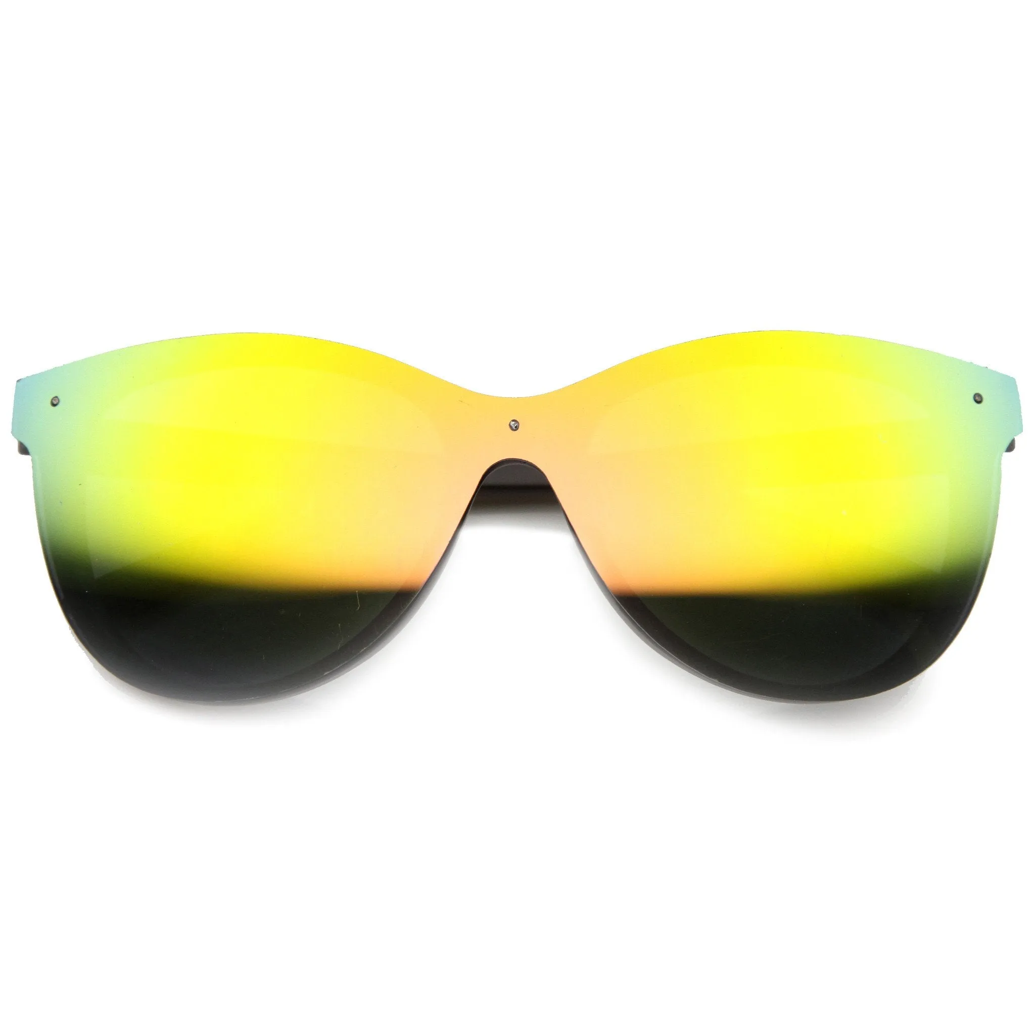 Ultra Futuristic Flat Shield Sunglasses With Mirror Lenses 9737