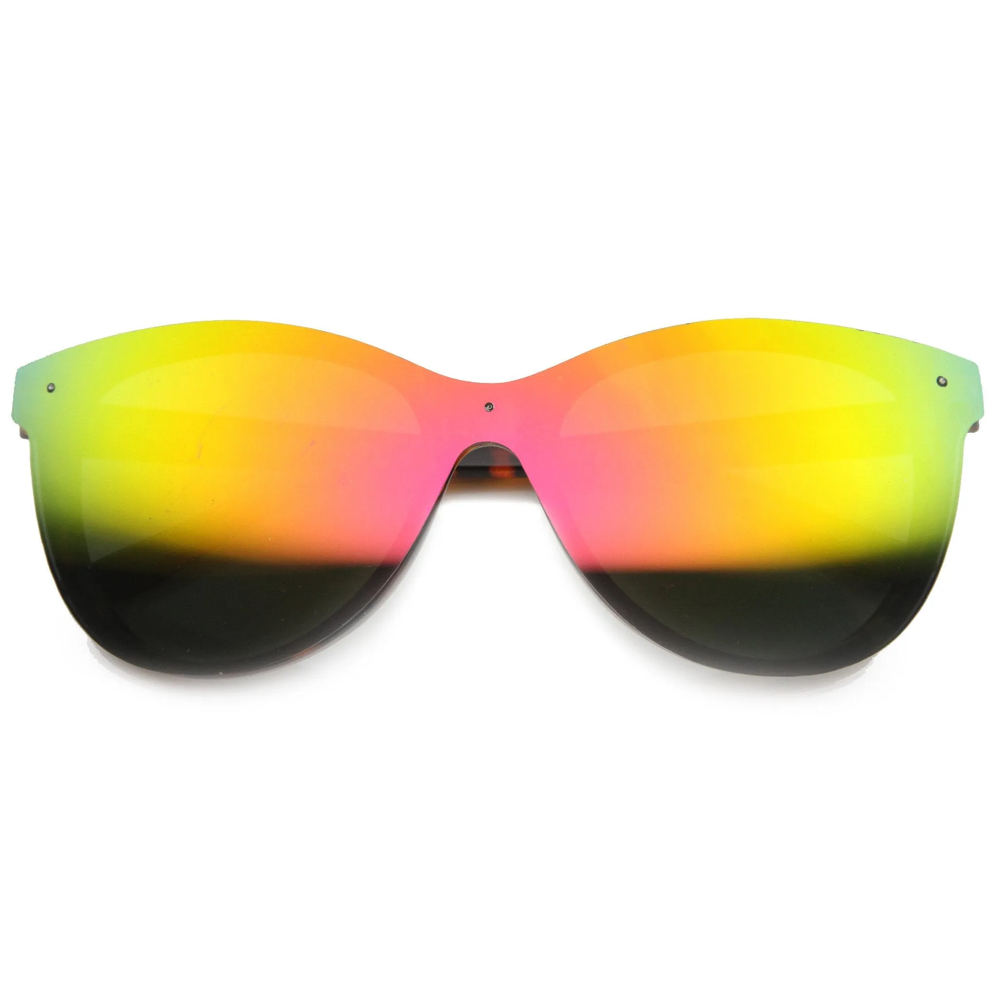 Ultra Futuristic Flat Shield Sunglasses With Mirror Lenses 9737