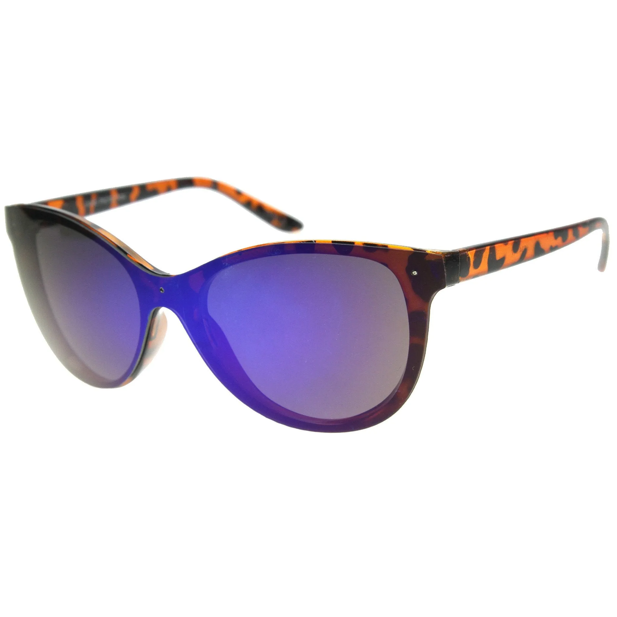 Ultra Futuristic Flat Shield Sunglasses With Mirror Lenses 9737