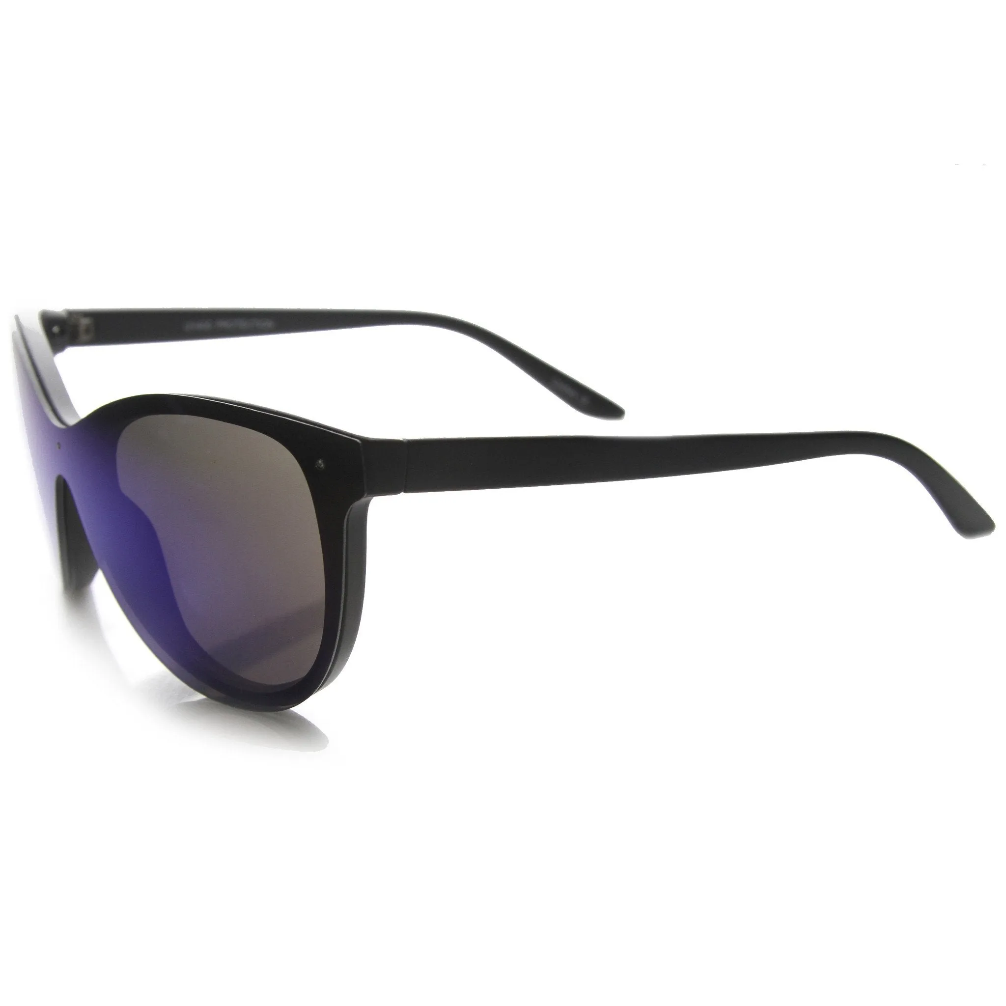 Ultra Futuristic Flat Shield Sunglasses With Mirror Lenses 9737