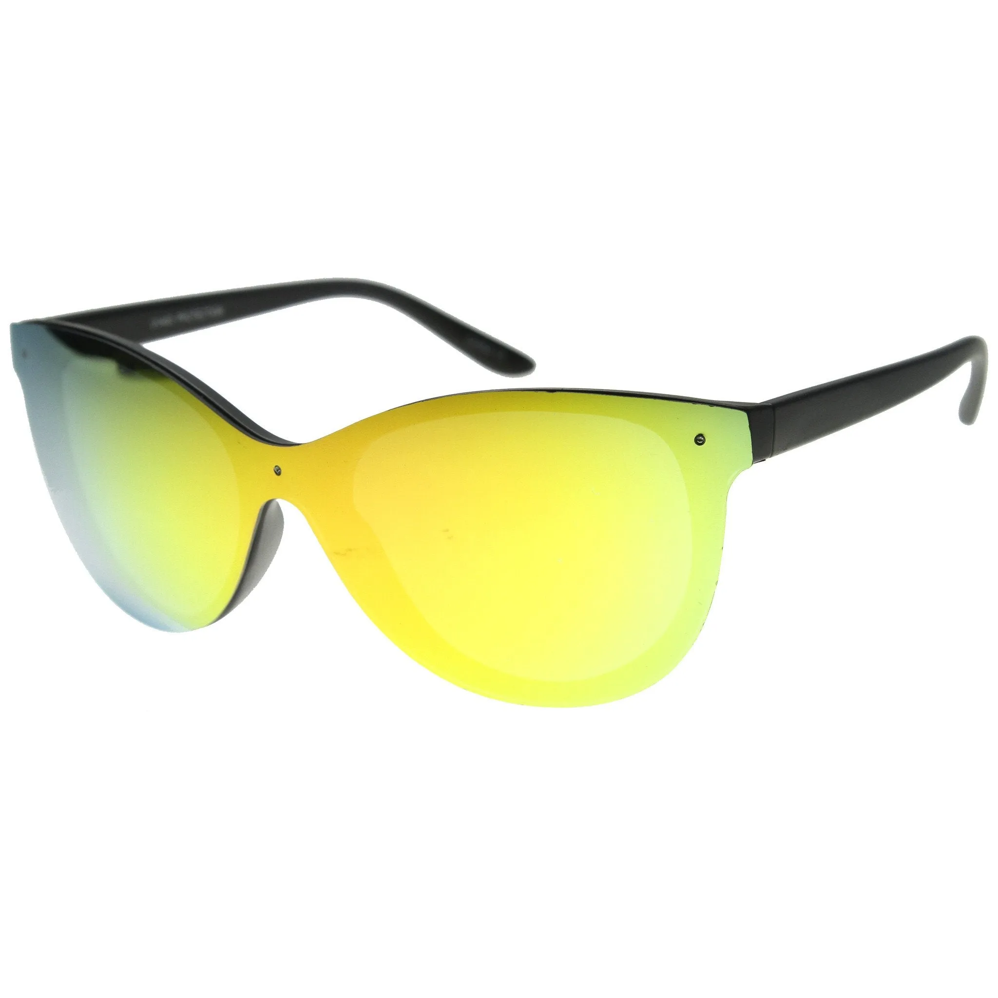 Ultra Futuristic Flat Shield Sunglasses With Mirror Lenses 9737